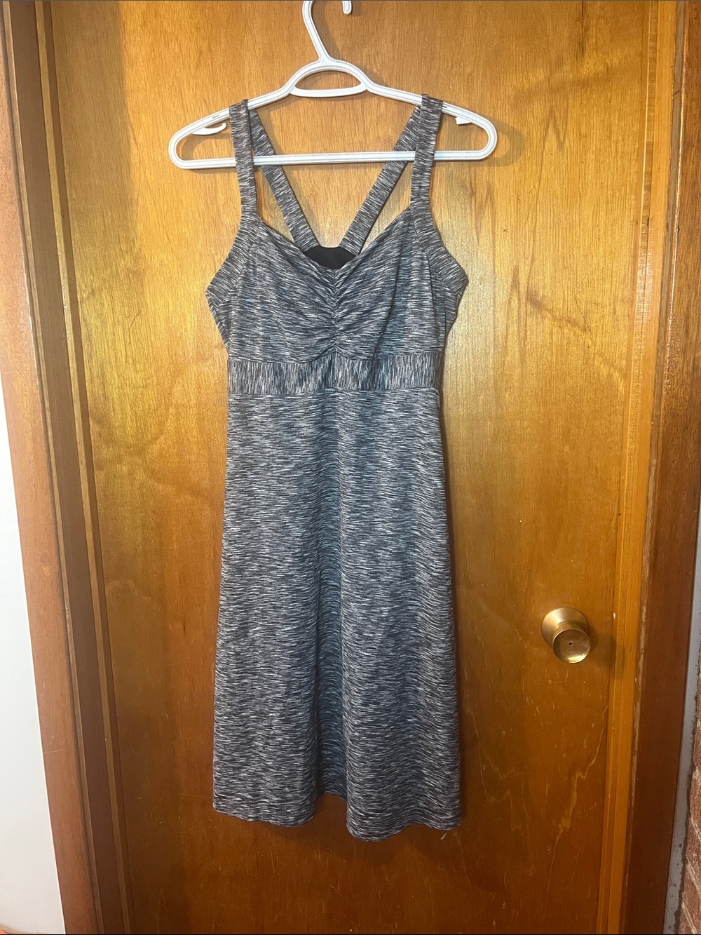 Woman’s Prana Gray Heather Strappy Midi Dress Medium